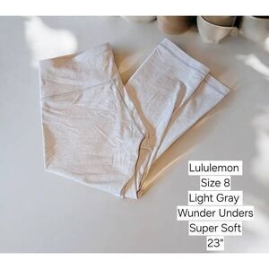 Lululemon Size 8 Light Gray Wunder Unders 23"